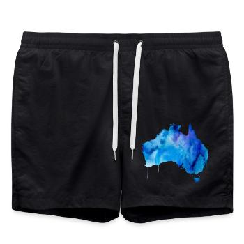 Australien - Badeshorts - Schwarz - Vorne - AI Model Male 185 light (185cm)