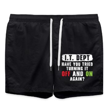 Ruhig bleiben und ein Ticket einreichen - Badeshorts - Schwarz - Vorne - AI Model Male 185 light (185cm)