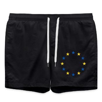 Ukraine EU Flagge Freiheit Frieden - Badeshorts - Schwarz - Vorne - AI Model Male 185 light (185cm)