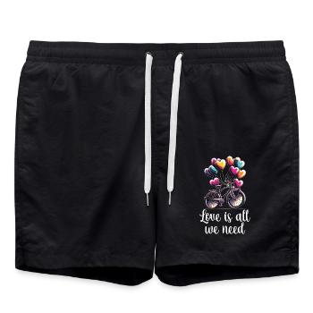 Songtexte Musikliebhaber Songwriter Musikfestival - Badeshorts - Schwarz - Vorne - AI Model Male 185 light (185cm)