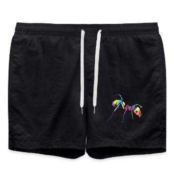 Emsige Waldameise Ameisenhaufen - Badeshorts - Schwarz - Vorne - AI Model Male 185 light (185cm)