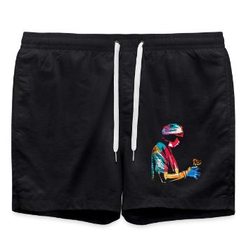 Erfahrener Anästhesist Klinikalltag - Badeshorts - Schwarz - Vorne - AI Model Male 185 light (185cm)