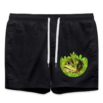 Frosch König Prinz Laubfrosch - Badeshorts - Schwarz - Vorne - AI Model Male 185 light (185cm)
