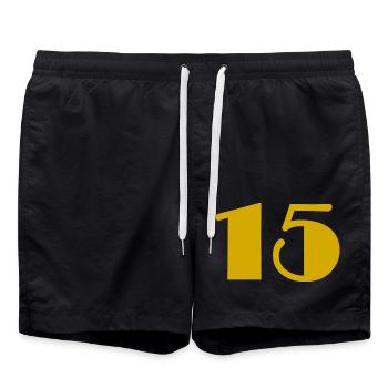 15. 15 ANS. 15e ANNIVERSAIRE. ANNIVERSAIRE 15 ANS. - Short de bain - noir - Devant - AI Model Male 185 light (185cm)