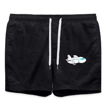 Flugzeug - Badeshorts - Schwarz - Vorne - AI Model Male 185 light (185cm)