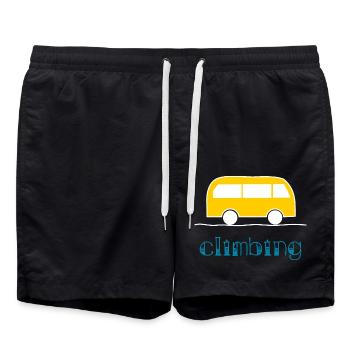 KLETTERN. KLETTERN. VAN. KLETTERN. STEIGEN. - Badeshorts - Schwarz - Vorne - AI Model Male 185 light (185cm)