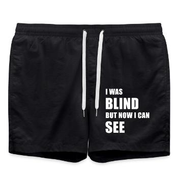 I was blind but now I can see - Badeshorts - Schwarz - Vorne - AI Model Male 185 light (185cm)