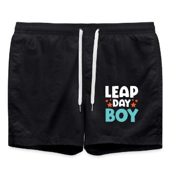 Happy Birthday Schaltjahr 29. Februar Schalttag - Badeshorts - Schwarz - Vorne - AI Model Male 185 light (185cm)