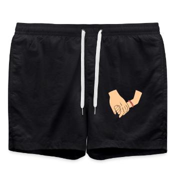 Dad and daughter - Badeshorts - Schwarz - Vorne - AI Model Male 185 light (185cm)