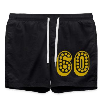 JAHRESTAG. ALLES GUTE ZUM GEBURTSTAG. ALLES GUTE ZUM GEBURTSTAG. - Badeshorts - Schwarz - Vorne - AI Model Male 185 light (185cm)