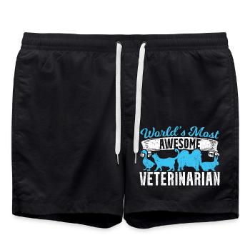 Weltbester Tierarzt - Badeshorts - Schwarz - Vorne - AI Model Male 185 light (185cm)