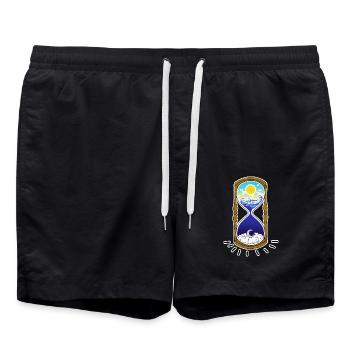 Sanduhr mit Sonne und Mond - Badeshorts - Schwarz - Vorne - AI Model Male 185 light (185cm)