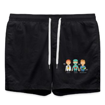 Schlafmütziger Anästhesist Narkose - Badeshorts - Schwarz - Vorne - AI Model Male 185 light (185cm)