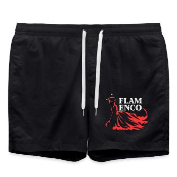 Leidenschaftlicher Flamenco Andalusien - Badeshorts - Schwarz - Vorne - AI Model Male 185 light (185cm)