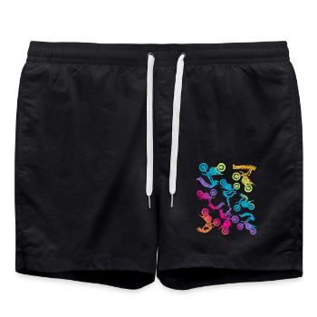 Dirt Biker Dirtbike Kinder Motocross Mädchen - Badeshorts - Schwarz - Vorne - AI Model Male 185 light (185cm)