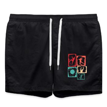 Handball Spieler Handballspieler Jungen Handballer - Badeshorts - Schwarz - Vorne - AI Model Male 185 light (185cm)