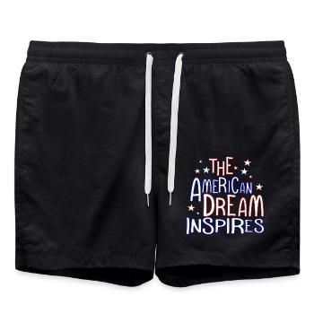 DER AMERIKANISCHE TRAUM INSPIRIERT - Badeshorts - Schwarz - Vorne - AI Model Male 185 light (185cm)