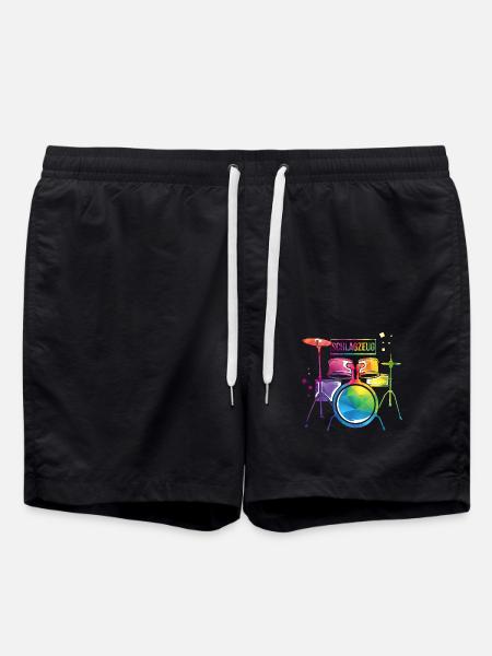 Pulsierender Schlagzeuger Rockband - Badeshorts - Schwarz