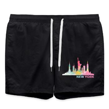 New York - Badeshorts - Schwarz - Vorne - AI Model Male 185 light (185cm)