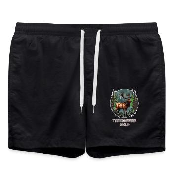 Teutoburger Wald - Badeshorts - Schwarz - Vorne - AI Model Male 185 light (185cm)