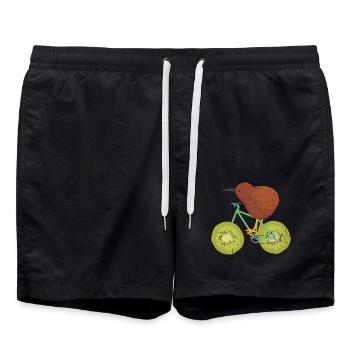 Wendiger Kiwifahrer Rennradstrecke - Badeshorts - Schwarz - Vorne - AI Model Male 185 light (185cm)
