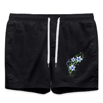 Blumen Lilien Garten Stauden Blüten Orchidee - Badeshorts - Schwarz - Vorne - AI Model Male 185 light (185cm)