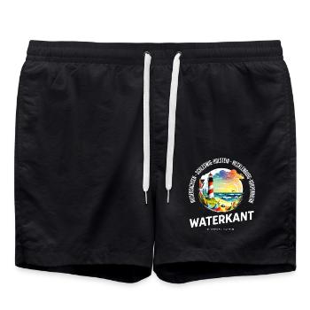 Waterkant – Im Norden daheim - Badeshorts - Schwarz - Vorne - AI Model Male 185 light (185cm)