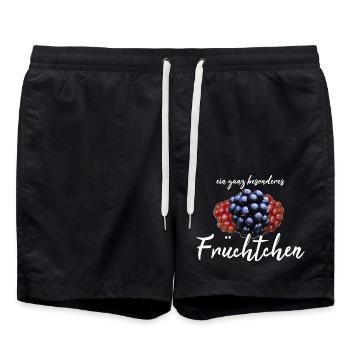 Früchtchen frech - Badeshorts - Schwarz - Vorne - AI Model Male 185 light (185cm)