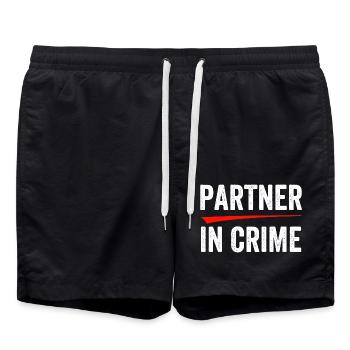 Partner in Crime - Badeshorts - Schwarz - Vorne - AI Model Male 185 light (185cm)