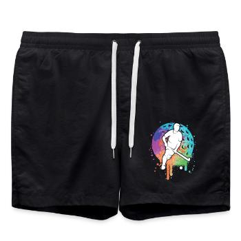 Hockeyspieler Feldhockey Spieler Hockey Jungen - Badeshorts - Schwarz - Vorne - AI Model Male 185 light (185cm)