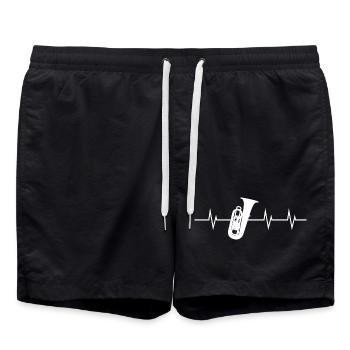 Tuba Beats - Badeshorts - Schwarz - Vorne - AI Model Male 185 light (185cm)