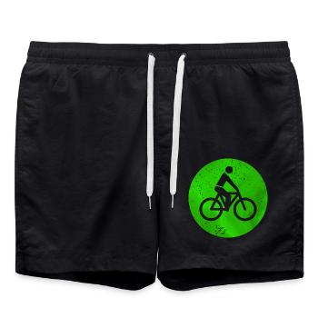 Fahrrad Schild Ampel grün - Badeshorts - Schwarz - Vorne - AI Model Male 185 light (185cm)