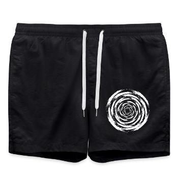 optische Täuschung Kreis Bürste Wirbel Sturm - Badeshorts - Schwarz - Vorne - AI Model Male 185 light (185cm)