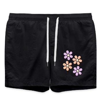 Blume pastell Blume Blumen pastell Blumen flieder - Badeshorts - Schwarz - Vorne - AI Model Male 185 light (185cm)
