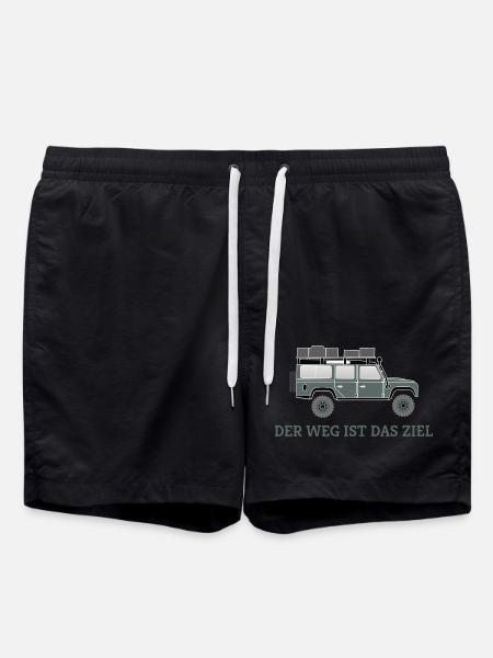 Dachzelt Offroad 4x4 Reisefahrzeug T-Shirt - Badeshorts - Schwarz