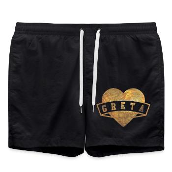 Greta Herzen Gold - Badeshorts - Schwarz - Vorne - AI Model Male 185 light (185cm)
