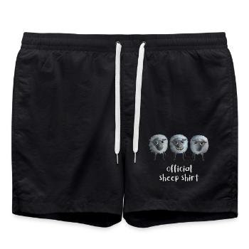 Official Sheep Shirt - Drei lustige Schafe - Badeshorts - Schwarz - Vorne - AI Model Male 185 light (185cm)