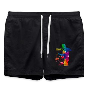 Geschickter Diabolo Zirkuskünstler - Badeshorts - Schwarz - Vorne - AI Model Male 185 light (185cm)
