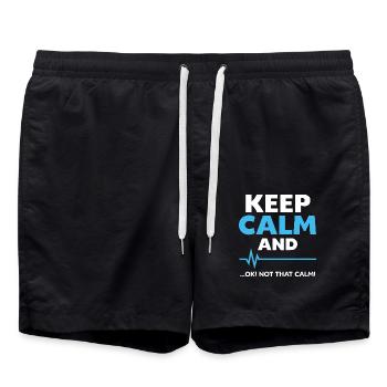 Lustiger Rettungsdienst Spruch Sanitäter - Badeshorts - Schwarz - Vorne - AI Model Male 185 light (185cm)