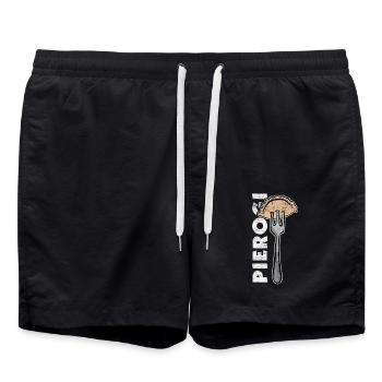Herzhafter Pierogi Knödelteller - Badeshorts - Schwarz - Vorne - AI Model Male 185 light (185cm)