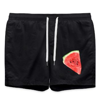 Wassermelone - Badeshorts - Schwarz - Vorne - AI Model Male 185 light (185cm)