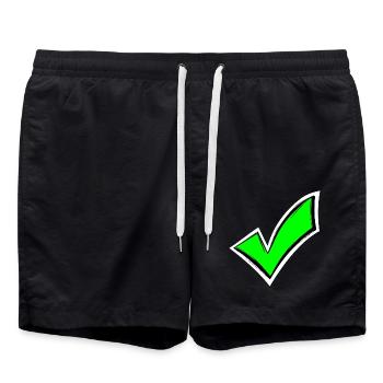 Häkchen hacken Farbig gesehen - Badeshorts - Schwarz - Vorne - AI Model Male 185 light (185cm)