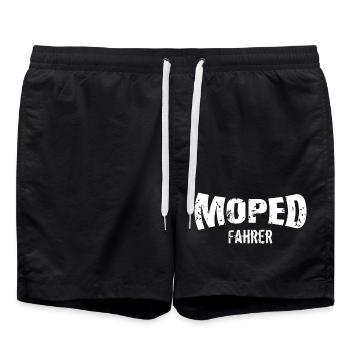 Moped Fahrer - Badeshorts - Schwarz - Vorne - AI Model Male 185 light (185cm)