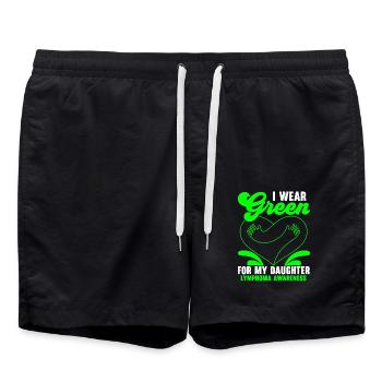 Ich trage Grün für meine Tochter Non-Hodgkin-Lymph - Badeshorts - Schwarz - Vorne - AI Model Male 185 light (185cm)