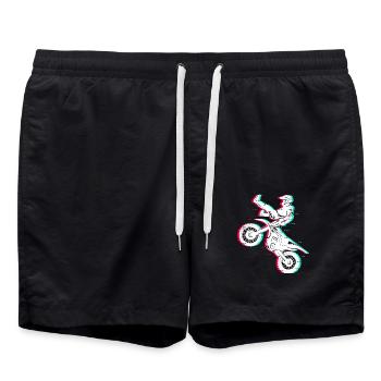 Motocross Dirtbike Kinder Jungen Dirt Biker Herren - Badeshorts - Schwarz - Vorne - AI Model Male 185 light (185cm)