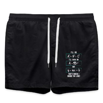 Lustiger Mathe Spruch Gleichung Mathematik Witz - Badeshorts - Schwarz - Vorne - AI Model Male 185 light (185cm)