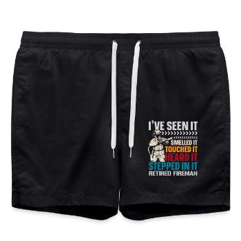 Feuerwehrmann im Ruhestand Brandbekämpfung Feuerwe - Badeshorts - Schwarz - Vorne - AI Model Male 185 light (185cm)