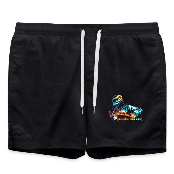 Flinker Industriemechaniker Wartungsteam - Badeshorts - Schwarz - Vorne - AI Model Male 185 light (185cm)