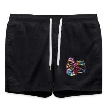 Wackerer Armbrustschütze Mittelalter - Badeshorts - Schwarz - Vorne - AI Model Male 185 light (185cm)
