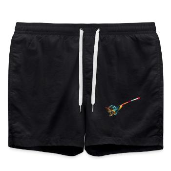 Herzhafter Spaghetti Kochabend - Badeshorts - Schwarz - Vorne - AI Model Male 185 light (185cm)